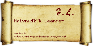 Hrivnyák Leander névjegykártya